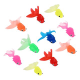 10pcs Falso Peixe Aquário Ornamento Flutuante Simulação Gold