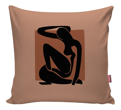 Capa Almofada Decor Silhueta Mulher Terracota Moderna