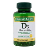 Vitamina D3 Nature's Bounty 50mcg Suplemento X350 Capsulas