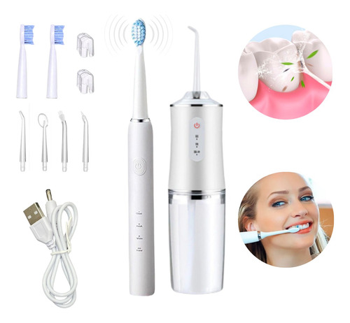 Kit Higiene Irrigador Bucal + Escova Dental Elétrica Bivolt