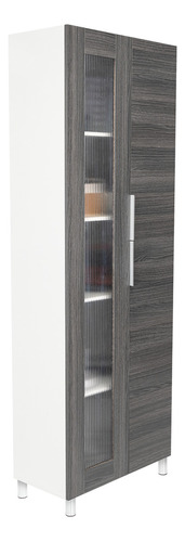 Rta Muebles Ali 3835 Mueble Alacena Fendi Blanco + Roble Gris Color Gris Oscuro