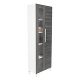 Rta Muebles Ali 3835 Mueble Alacena Fendi Blanco + Roble Gris Color Gris Oscuro