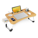 Mesa Plegable Para Computadora Portatil Con 4 Puertos De Car