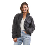 Chaqueta Sherpa Cuello Alto Micropolar Mujer Polemic