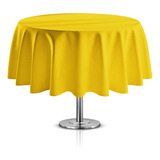 Toalha De Mesa Redonda 8 Cadeiras Oxford Liso Amarelo Soft