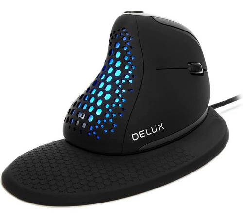 Delux Mouse Ergonómico Con Cable Y Rueda De Pulgar 4000dpi