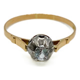 Anillo Solitario Cintillo Compromiso Oro 18k T:18