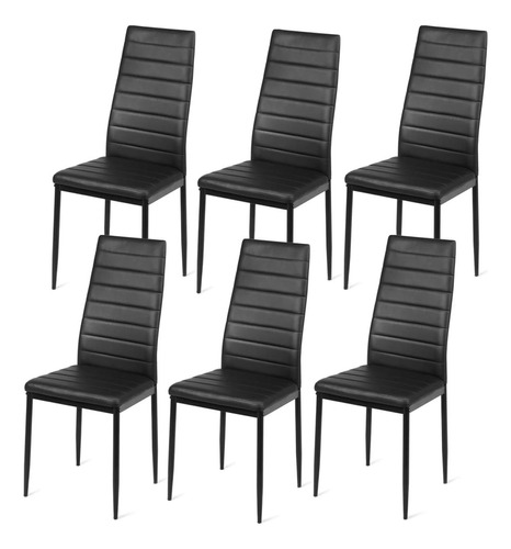 Giantex Juego De 6 Sillas De Comedor, Respaldo Alto 