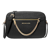 Cartera Crossbody Michael Kors- Jet Set Item LG Chain Black 35s1gttc7l