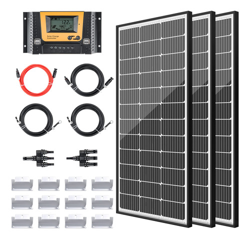 Jjn Kit De Paneles Solares Monocristalinos De 300 Vatios Y 1