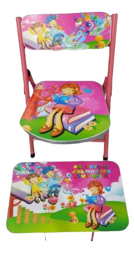 Mesa Escritorio Y 2 Silla Infantil Armable Para Niños