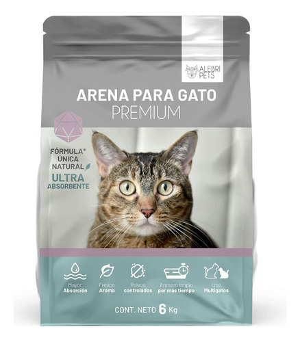 Alebripets Arena Para Gato Premium Ultra Absorbente 6kg