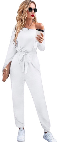 Palazzo Sexy Jumpsuit Cinturón Ajustable Casual Para Dama 