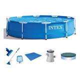 Piscina Intex 4.485 L Estrutural Capa Filtro Forro Limpeza