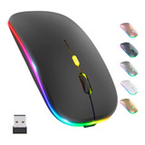 Mouse Sem Fio Recarregável Wireles Optico Led Rgb 2.4ghz Usb