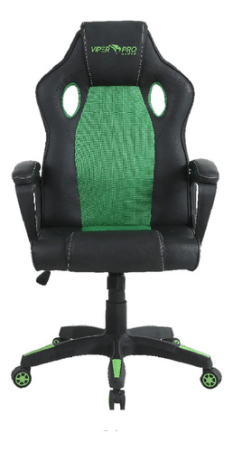 Cadeira Gamer Viper Pro Python Giratória Preta E Verde