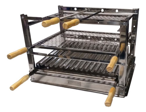 Suporte Grill Manual P/ Churrasqueira 60x50 + Grelha+ Espeto