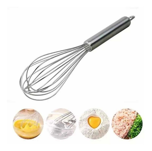 Batidor Mezclador Manual Acero Cocina Repostería Mano