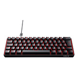 Teclado Mecanico Hyrax Thunder Hck61b Rgb Abnt 2 Huano Vermelho Português Brasil Cor Preto Com Luz Vermelho