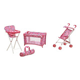 Juguete Muñecas Combo Coche +cuna + Silla +bolso Minnie 7450