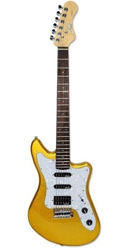 Guitarra Electrica Eko Camaro Tipo Jaguar Sparkle Gold 