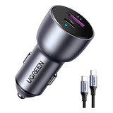 Carregador Veicular Turbo 42.5w + Cabo Usb Tipo-c Ugreen