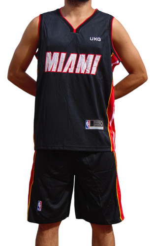 Conjunto - Uniforme Nba Adulto Miami Negro