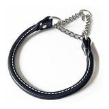 Collar De Perro  De Cuero Laminado Talla 16 Y Color Negro