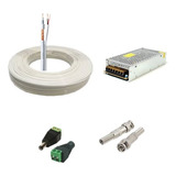 Kit Instalação Câmeras- Fonte 10a- Cabo 100m/conector Va77