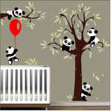 Adesivo Quarto Infantil Arvore Bebe Panda Zoo Md44