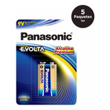 Pilas 9v Alcalinas Panasonic Evolta 6lr61egl/1b  5 Paquetes