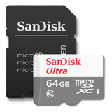 Cartão De Memória 64 Ultra Sandisk P/ motorola G20 Microsdxc