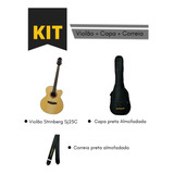 Kit Violão Elétrico Strinberg Sj25c Ns + Capa + Correia