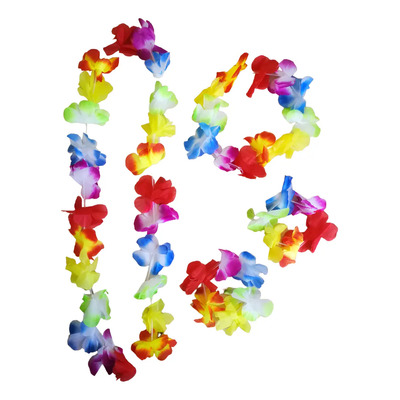 48 Pz Collar Pulsera Corona Hawaiana Fiesta Batucada 12 Kits