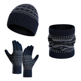 Conjunto Invierno Cálido Bufanda Y Gorro Guantes 3 Piezas