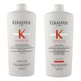 Kérastase Shampoo Bain Satin 2 + Acondicionador Lait Vital Ambos De Litro Profesional