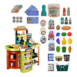 Cocina Mini Super Juguete Carrito Para Niñas Agua +50 Pcs Color Verde Lima