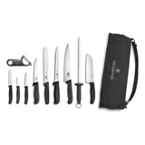 Set 11 Pza Cuchillos Y Accesorios Chef Con Funda Victorinox