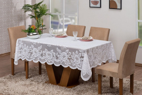 Toalha De Mesa Renda 6 Cadeiras 2,30x1,50 Oferta Promoção