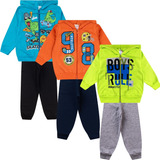 Kit 3 Conjunto De Moletom Infantil Masculino Quentinho Zíper