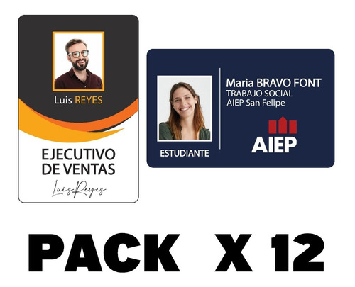 Credencial Pvc Personalizado A1 Trabajos Estudiantes Pack 12