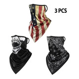 3 Bandanas Deportivas Paliacates Ciclismo Colores Calavera