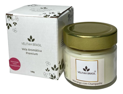 Vela Aromática Premium Morango Champ 140g 30h Aromatizada