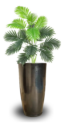 Vaso Grande Marmorizado Com Planta Artificial Decoração Casa