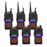 Kit 6 Radio Comunicador Walk Talk Baofeng Uv9r Long Alcance