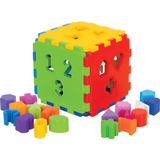 Brinquedo Infantil Cubo Didático Blocos Encaixar Unissex 