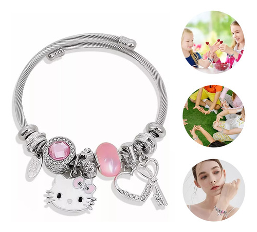 Pulsera Brazalete De Gato Moda Regalo Para Mujer Ajustable