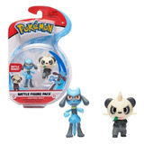 Pokemon Figuras De Batalla X 2 Muñecos Pancham + Riolu