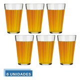 Jogo 6 Copo Americano Long Drink 450ml Vidro Cerveja Nadir