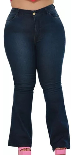 Calça Jeans Flare Plus Size Empina Bumbum Com Elastano